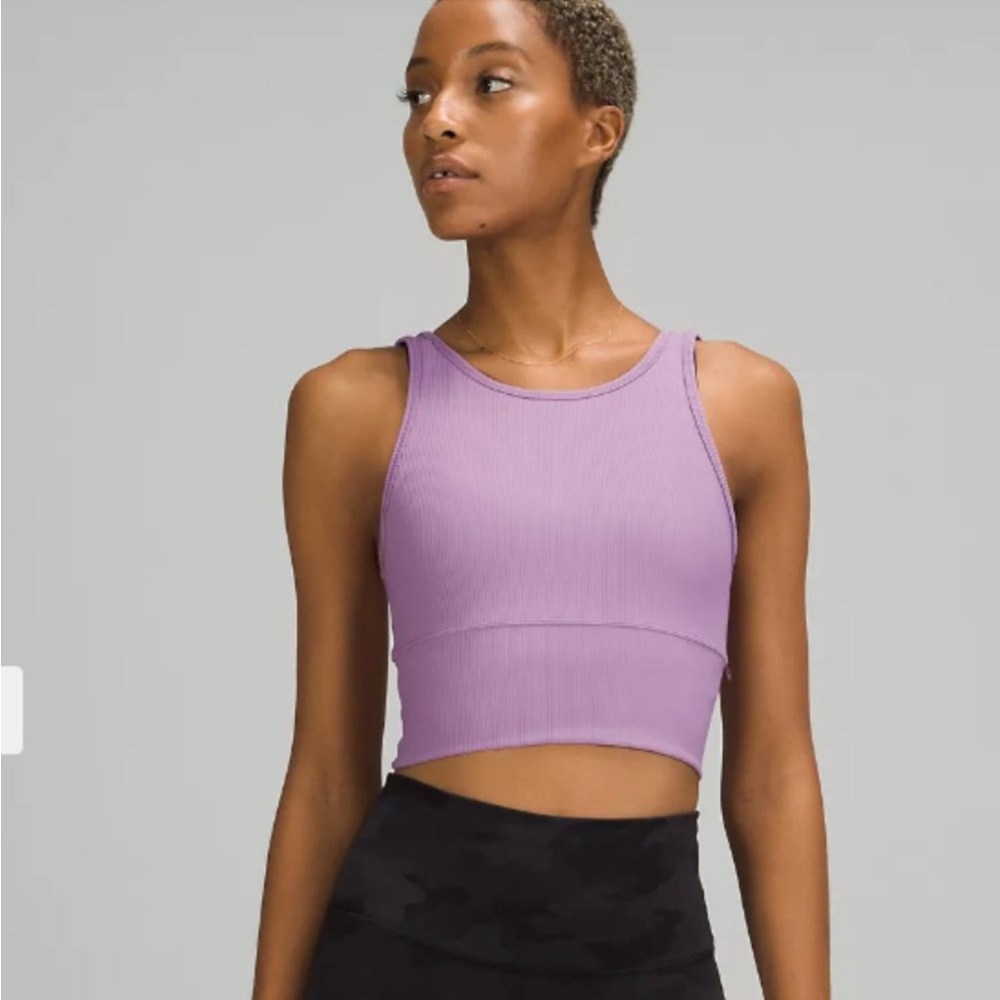 Lululemon  Women's Power Pivot Ribbed Reversible Tank Top Wisteria Purple Size 6